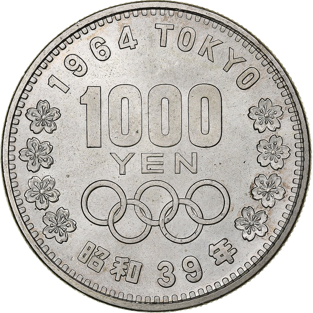 Japan, 1000 Yen, 1964 Summer Olympics, 1964, Silver, MS(63)