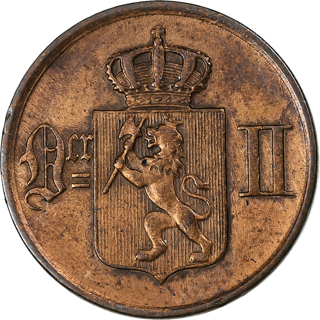 Norvegia, Oscar II, Ore, 1876, Bronzo, BB+, KM:352