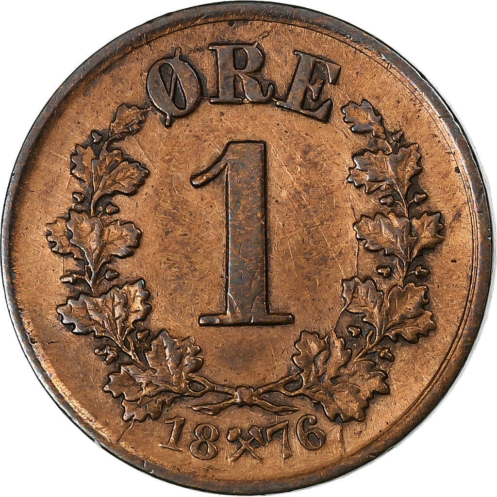 Norvegia, Oscar II, Ore, 1876, Bronzo, BB+, KM:352