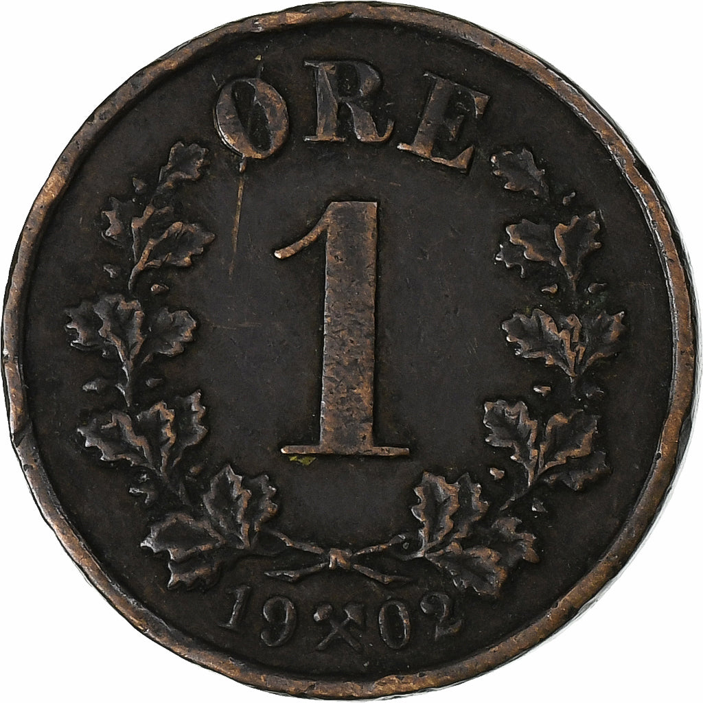 Norvegia, Oscar II, Ore, 1902, Bronzo, BB, KM:352