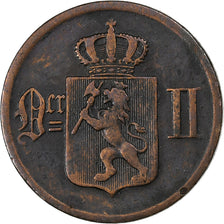 Norvège, Oscar II, 2 Öre, 1876, Bronze, TTB, KM:353