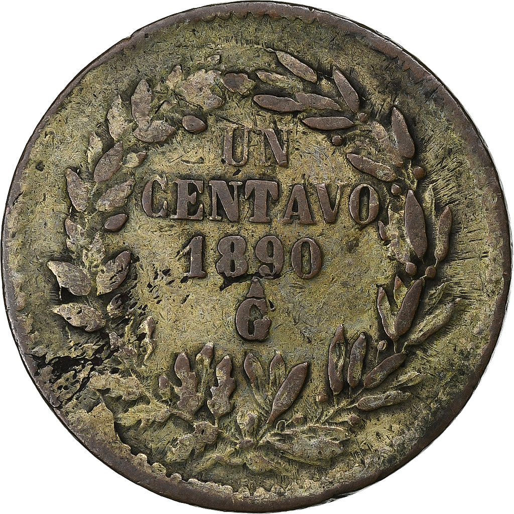 México, Centavo, 1890, Guadalajara, Cobre, EF(40-45)