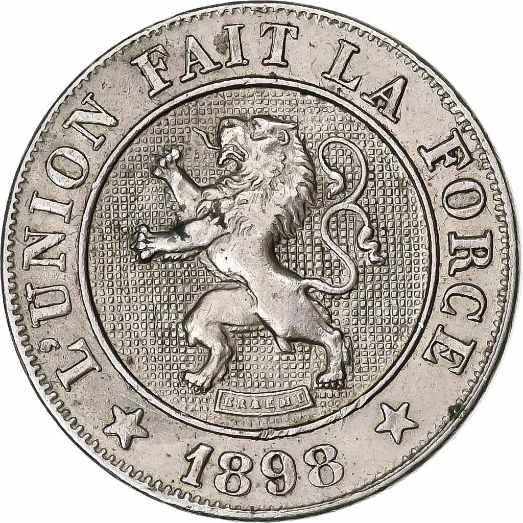 Belgien, Leopold II, 10 Centimes, 1898, Brussels, Kupfer-Nickel, SS