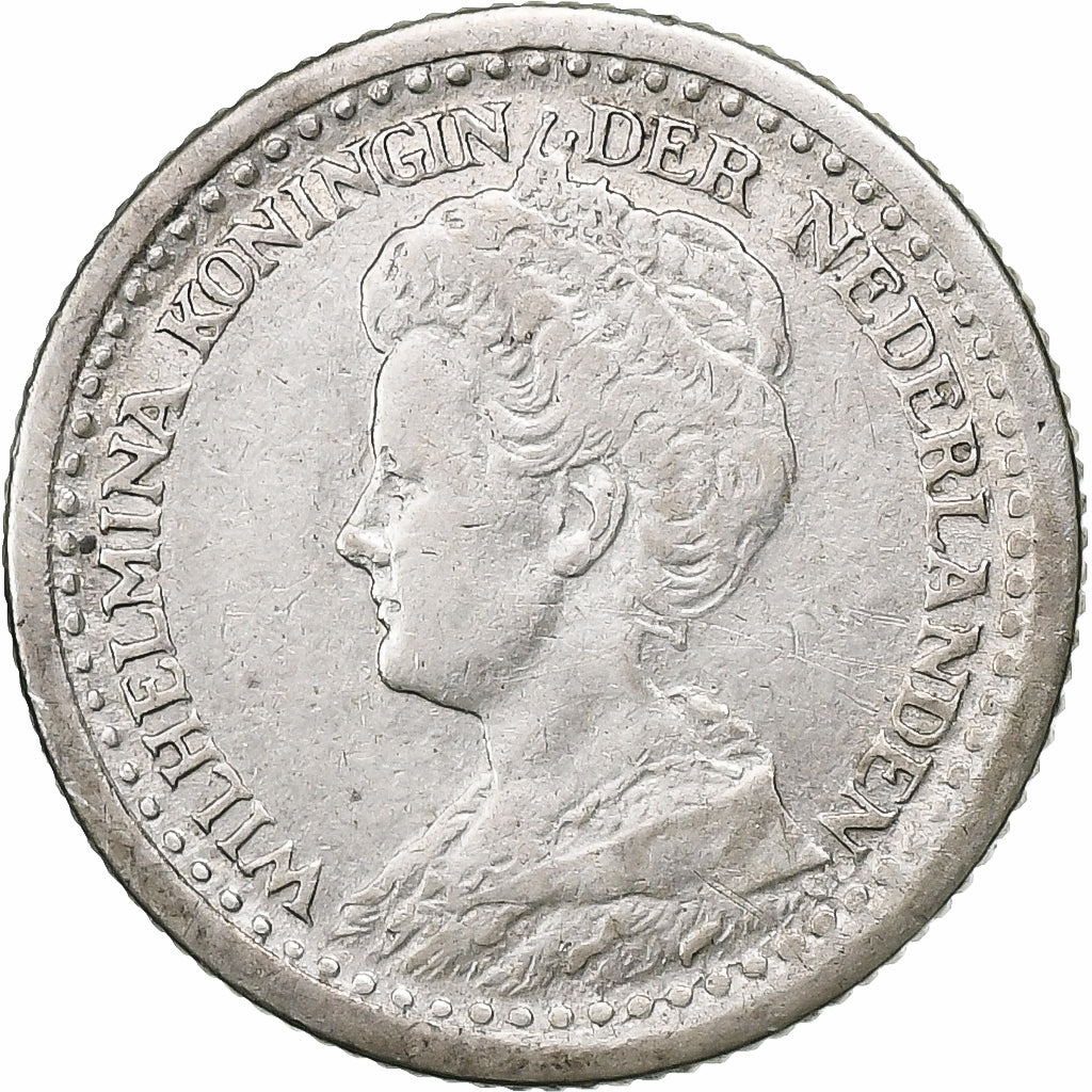 Nederland, Wilhelmina I, 10 Cents, 1918, Utrecht, Zilver, ZF, KM:145