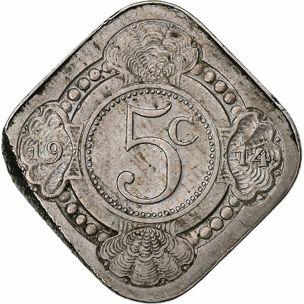 Nederland, Wilhelmina I, 5 Cents, 1914, Cupro-nikkel, ZF+, KM:153
