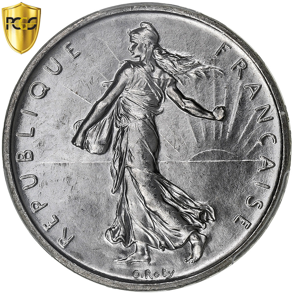 Francia, 5 Francs, Semeuse, 1960, Paris, Argento, PCGS, SPL+, Gadoury:770, Le