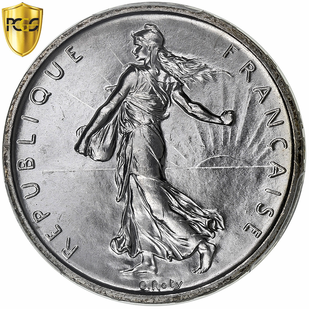 Francia, 5 Francs, Semeuse, 1960, Paris, Argento, PCGS, SPL+, Gadoury:770, Le