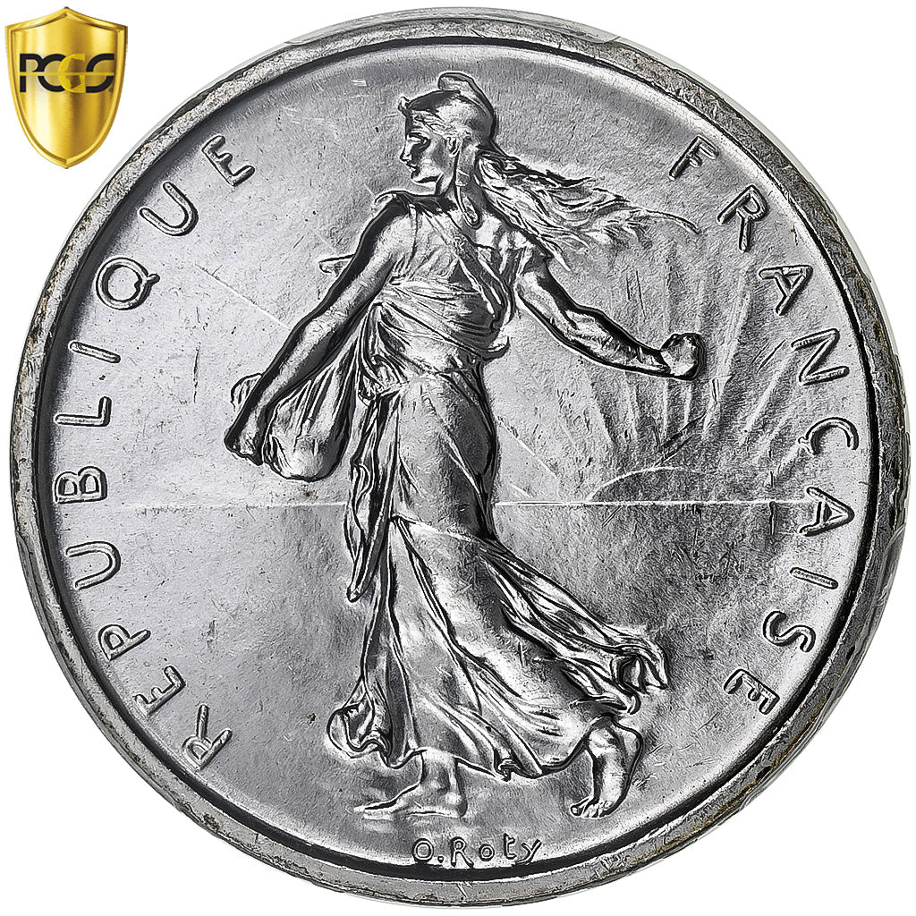 France, 5 Francs, Semeuse, 1960, Paris, Silver, PCGS, MS(64), Gadoury:770, Le
