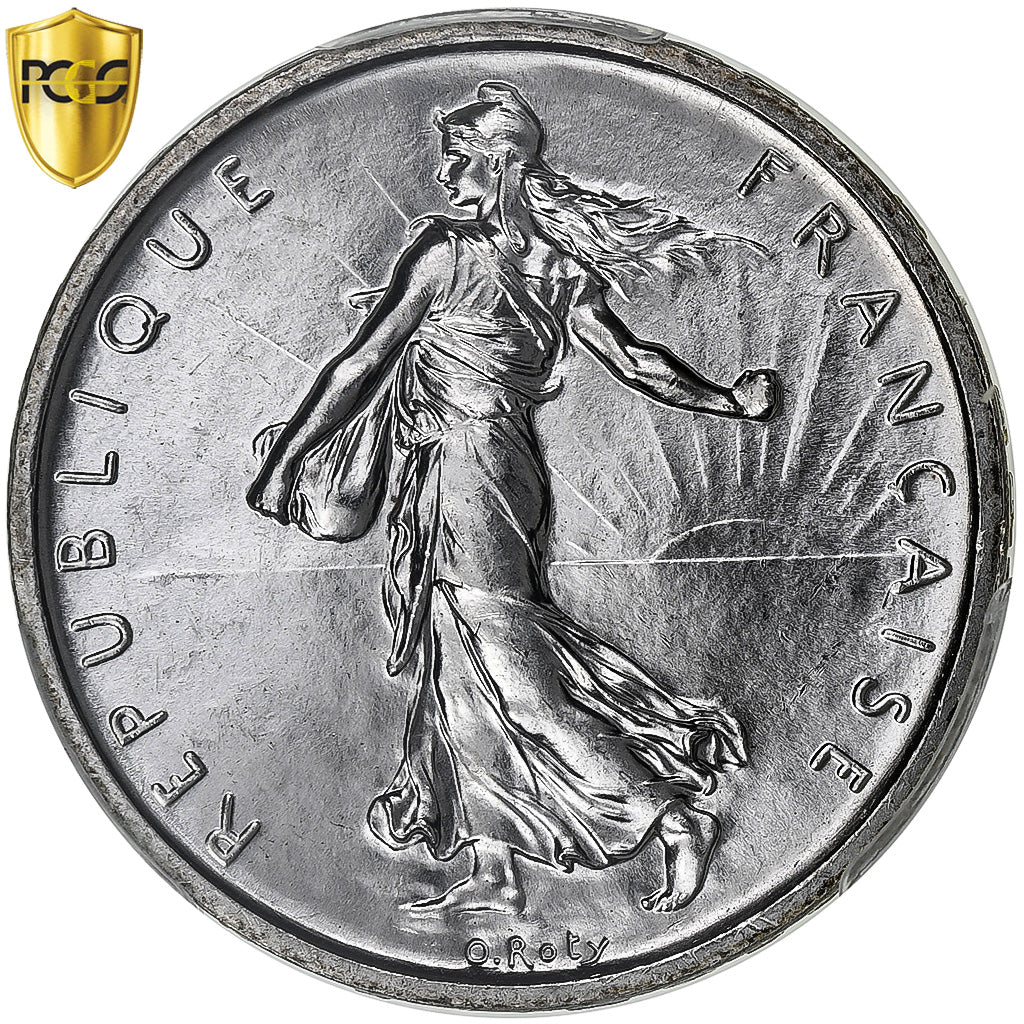 France, 5 Francs, Semeuse, 1960, Paris, Silver, PCGS, MS(65-70), Gadoury:770, Le