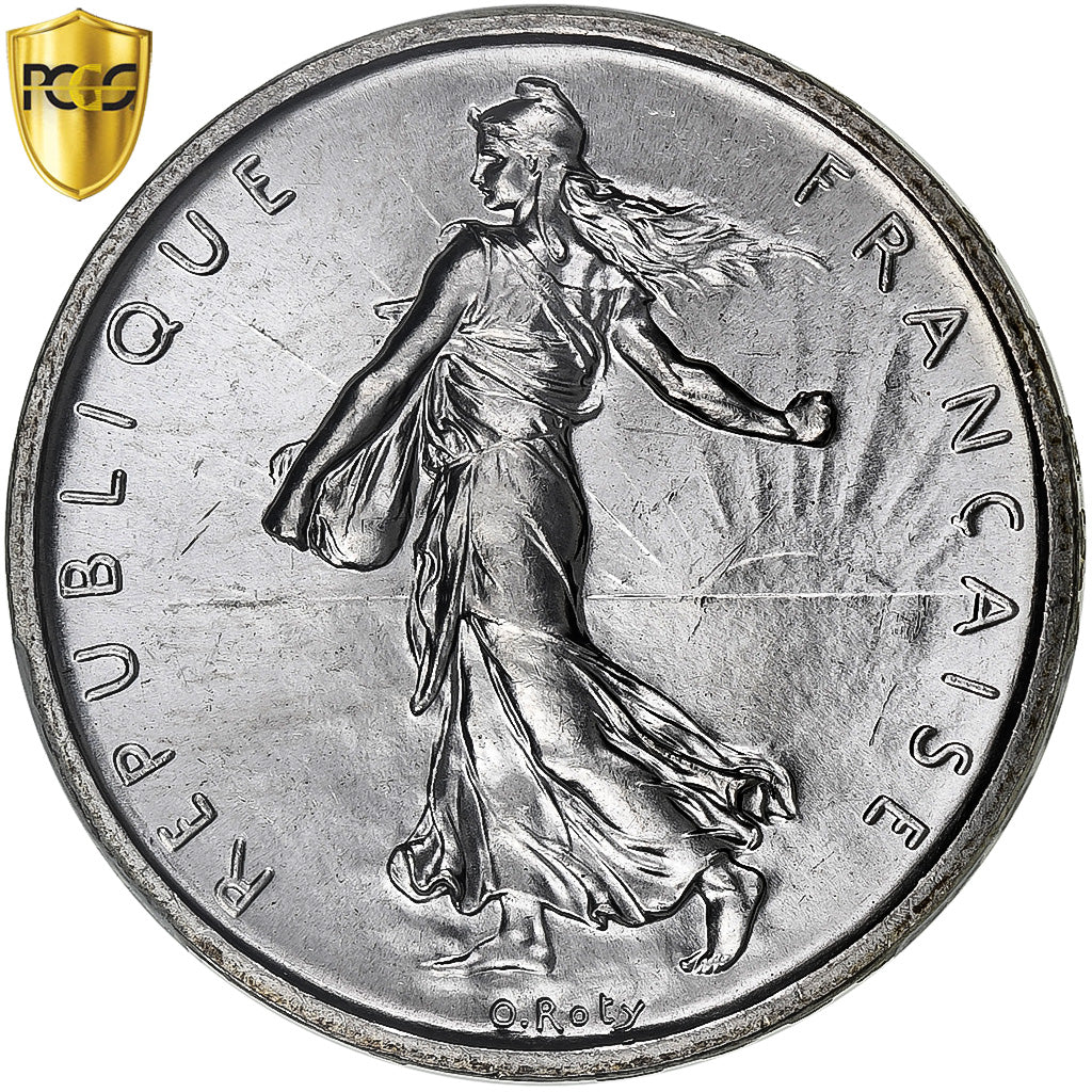 France, 5 Francs, Semeuse, 1960, Paris, Silver, PCGS, MS(65-70), Gadoury:770, Le