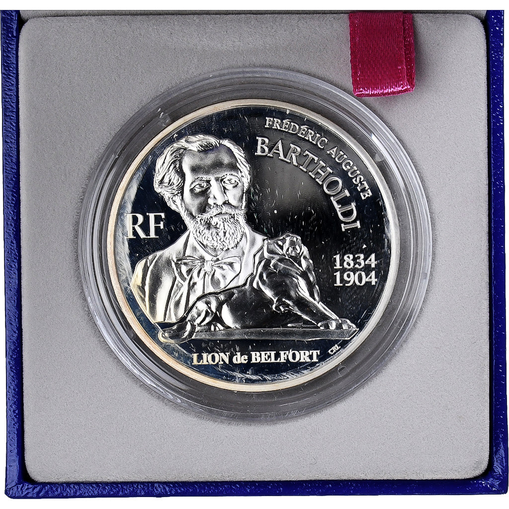 Francja, 1-1/2 Euro, Auguste Bartholdi, Proof, 2004, MDP, Srebro, MS(65-70)