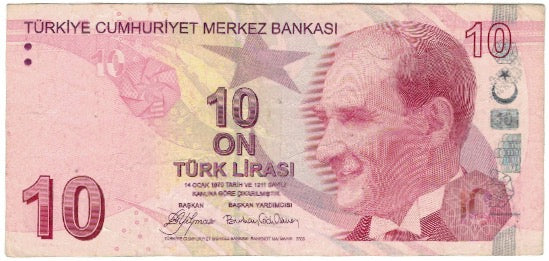 Banknote, Turkey, 10 Lira, 1970, KM:223, VF(30-35)