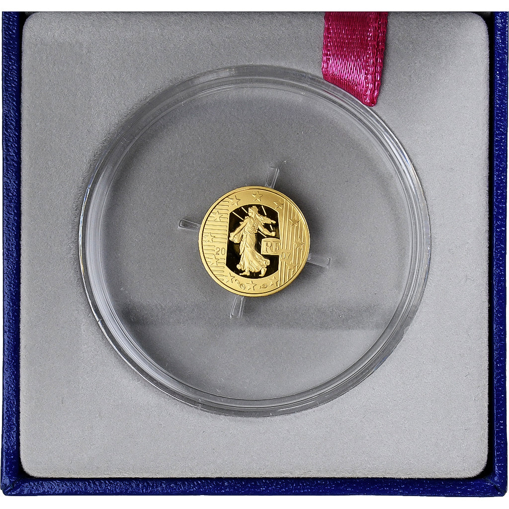 France, 5 Euro, Semeuse, 5e Anniversaire de l'Euro, Proof, 2007, MDP, Gold