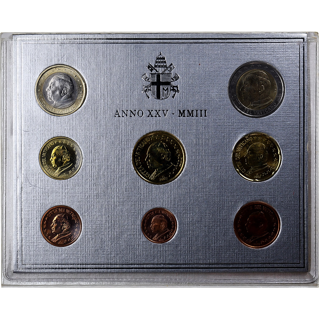 Watykan, John Paul II, Set 1 ct. - 2 Euro, FDC, 2003 - Anno XXV, Rome, ND