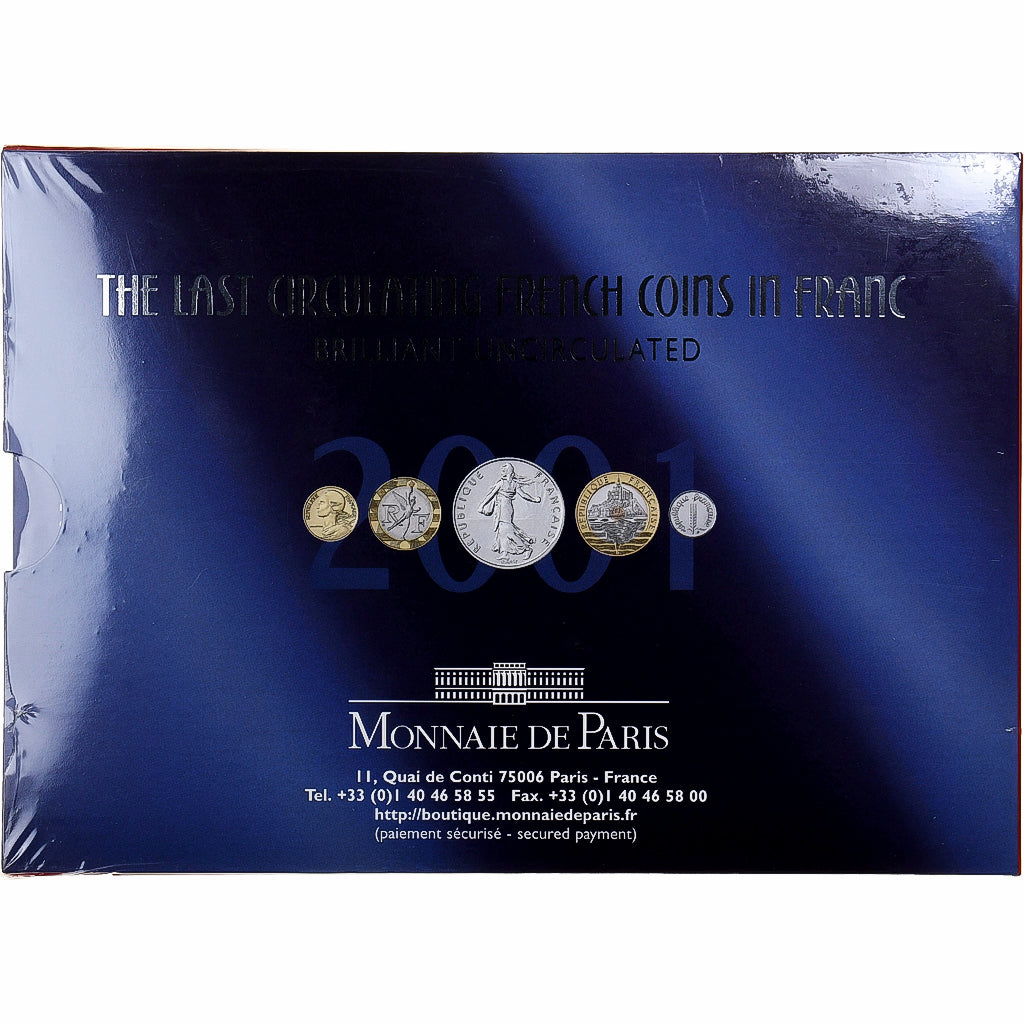 France, Coffret 1 c. à 20 frs., 2001, MDP, BU, FDC