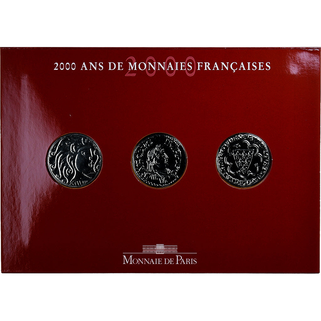 Frankrijk, Coffret 3x 5 Francs, 2000 Ans de Monnaies Françaises (1/3), 2000