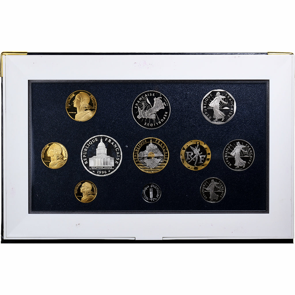 Francja, Coffret 1 c. à 100 frs., 1996, MDP, Proof, ND, MS(65-70)
