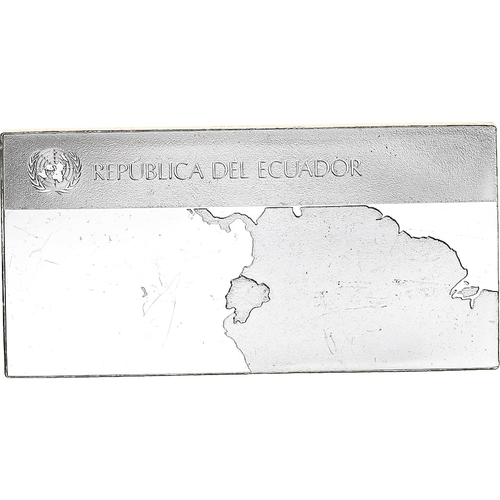 France, Medal, United Nations Flags, Ecuador, Silver, AU(55-58)