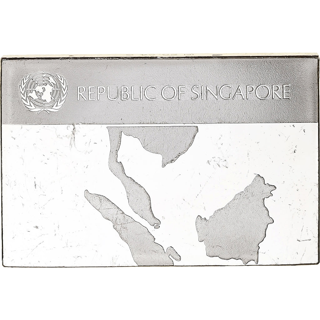 France, Medal, United Nations Flags, Singapore, Silver, AU(55-58)