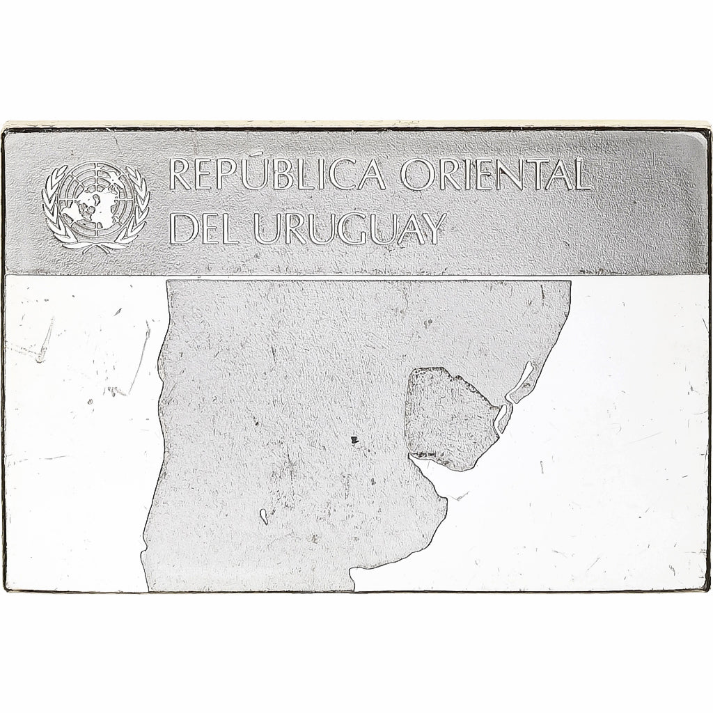 France, Medal, United Nations Flags, Uruguay, Silver, AU(55-58)