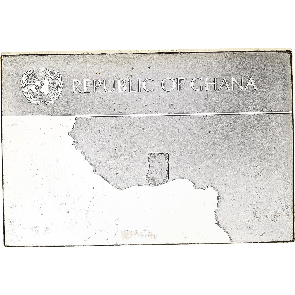 France, Medal, United Nations Flags, Ghana, Silver, AU(55-58)