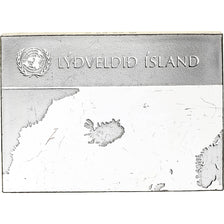 France, Medal, United Nations Flags, Iceland, Silver, AU(55-58)