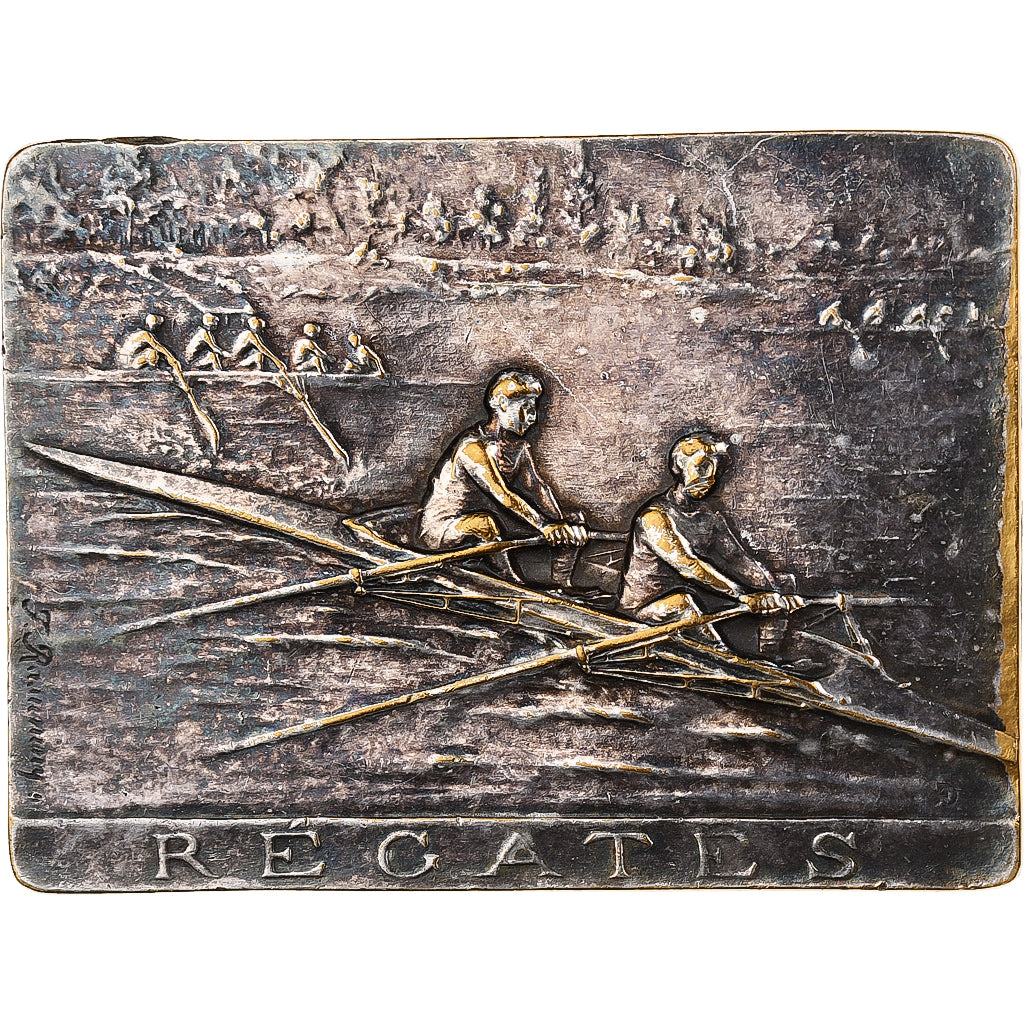 France, Medal, Sport, Régates, 1922, Silvered bronze, AU(55-58)