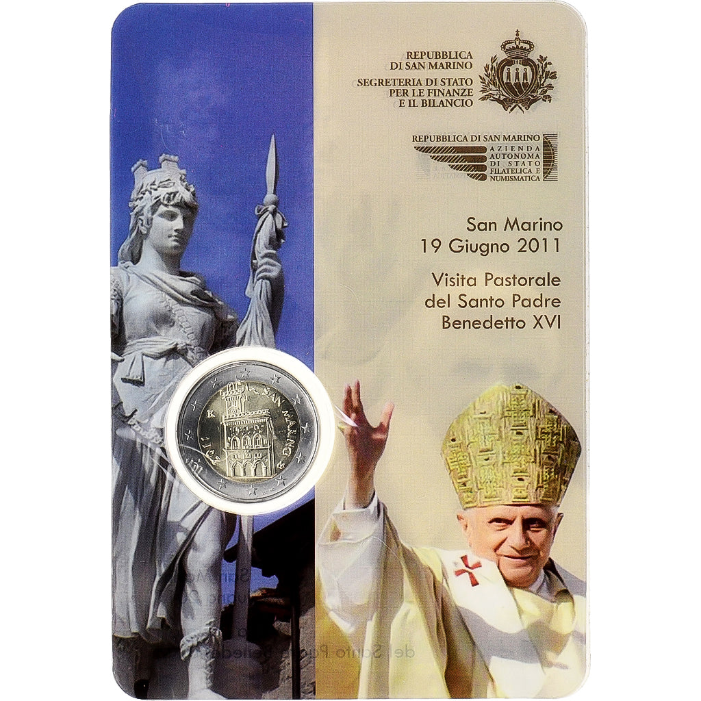 San Marino, 2 Euro, Visita Pastorale del Santo Padre Benedetto XVI, Coin