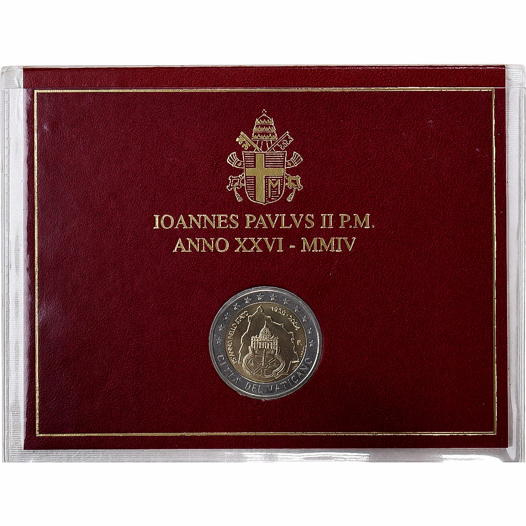 Vatican, Jean-Paul II, 2 Euro, 75e anniversaire de la fondation du Vatican, Rome