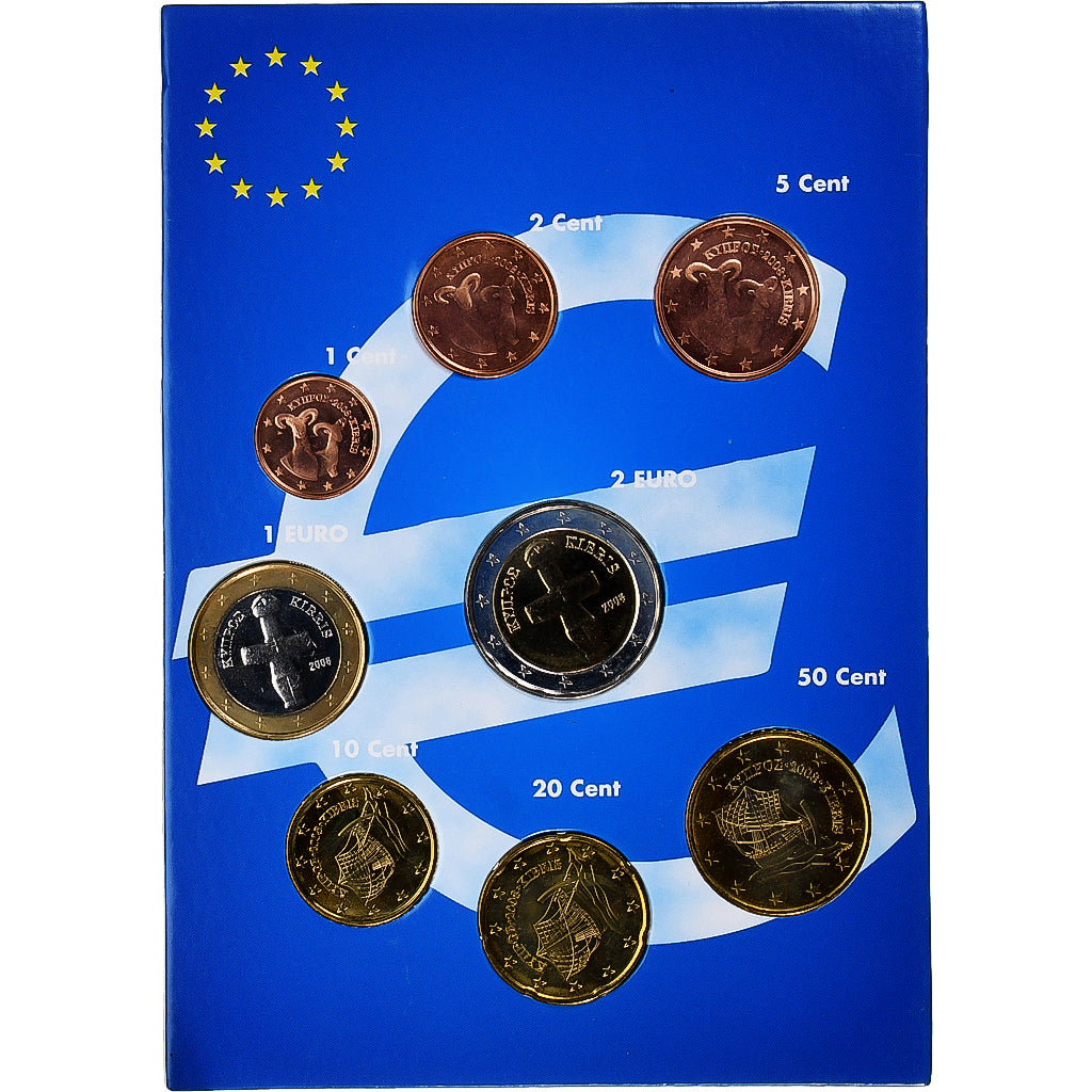 Cyprus, Set 1 ct. - 2 Euro, euro set, 2008, MS(63)