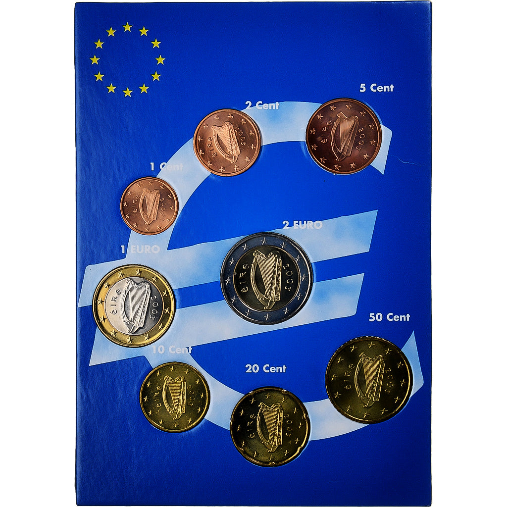 Ireland, Set 1 ct. - 2 Euro, euro set, 2003, MS(63)