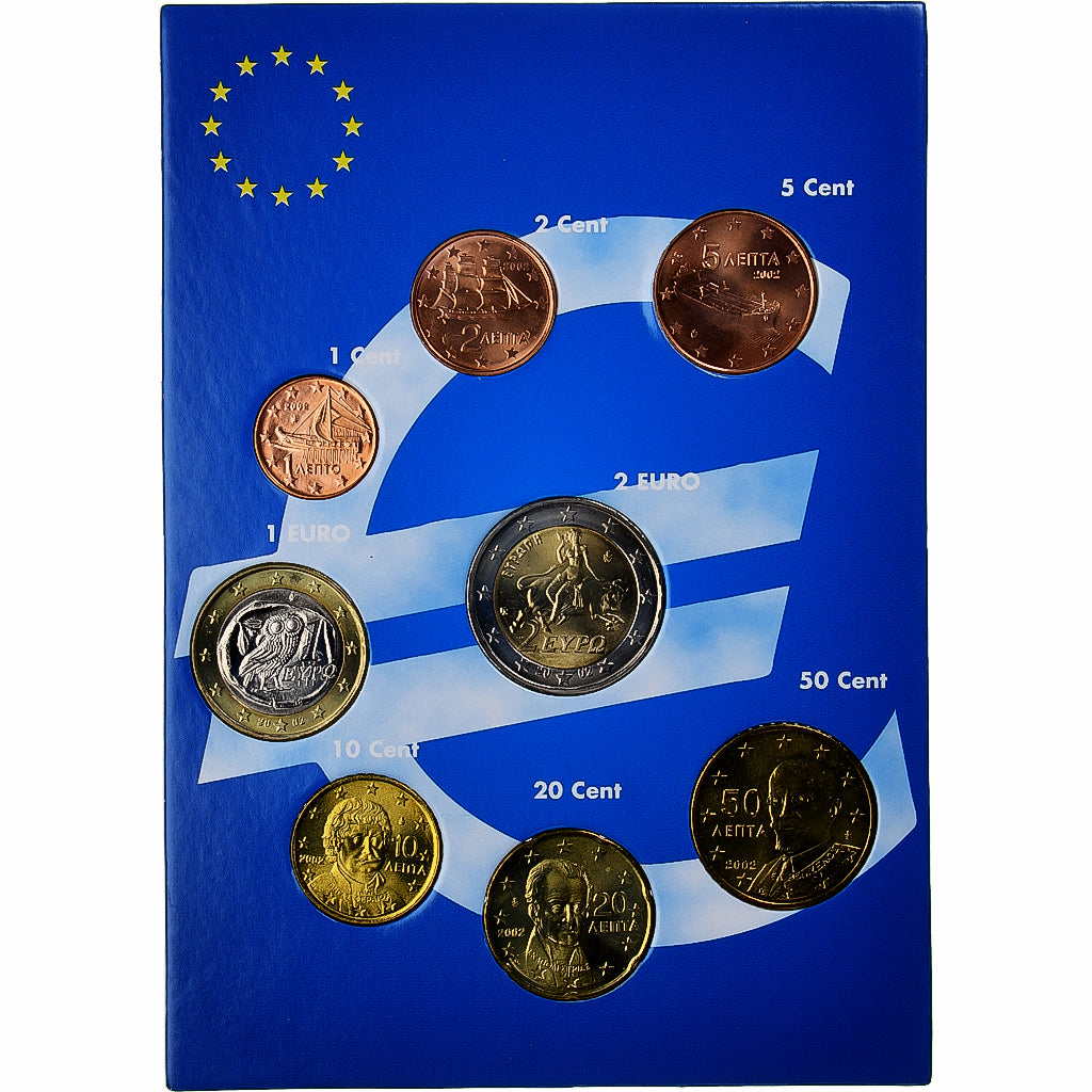 Grèce, Set 1 ct. - 2 Euro, euro set, 2002, SPL