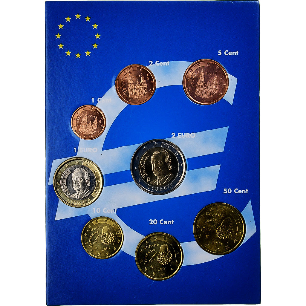 Spanien, Set 1 ct. - 2 Euro, euro set, 2001, UNZ
