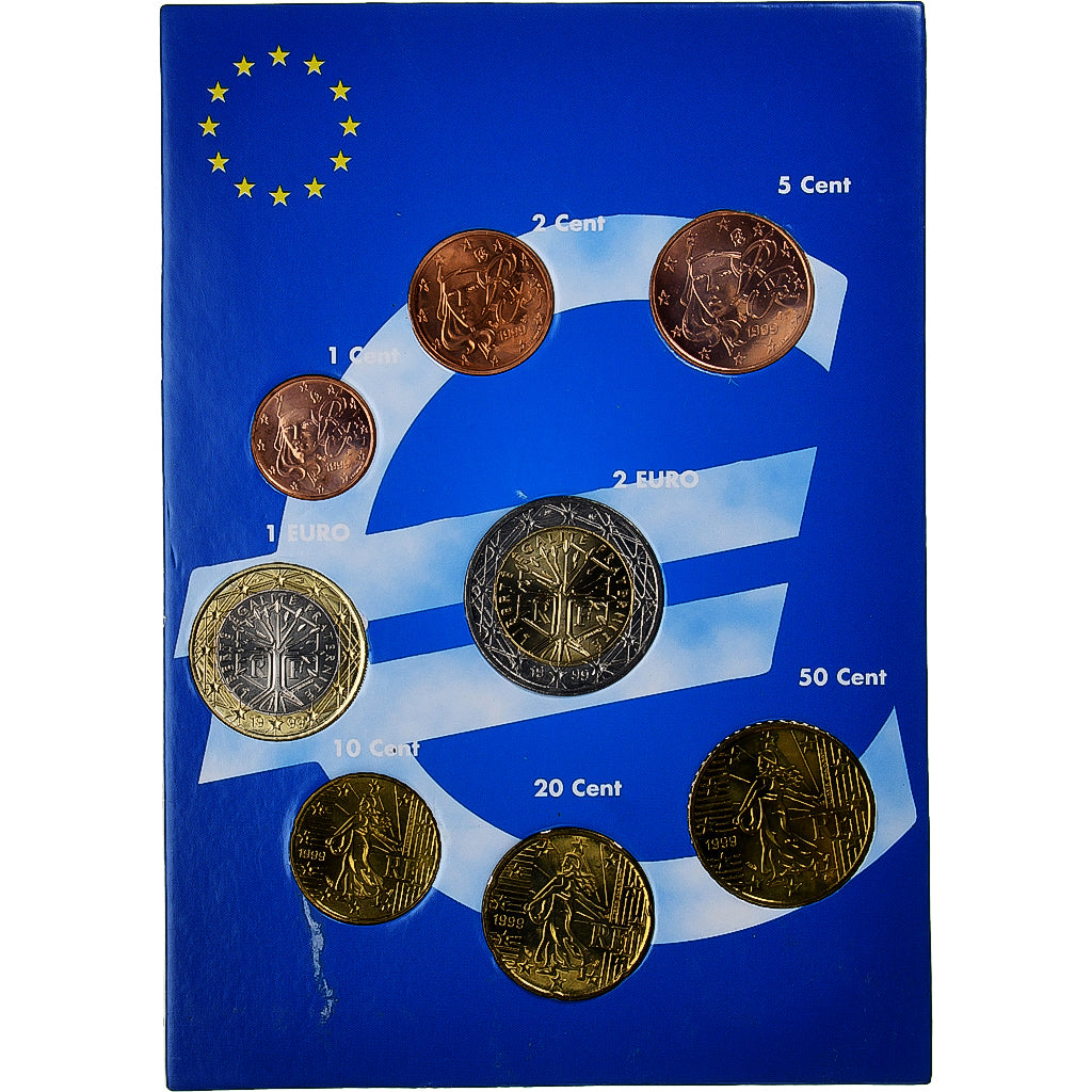 France, Set 1 ct. - 2 Euro, euro set, 1999, SPL