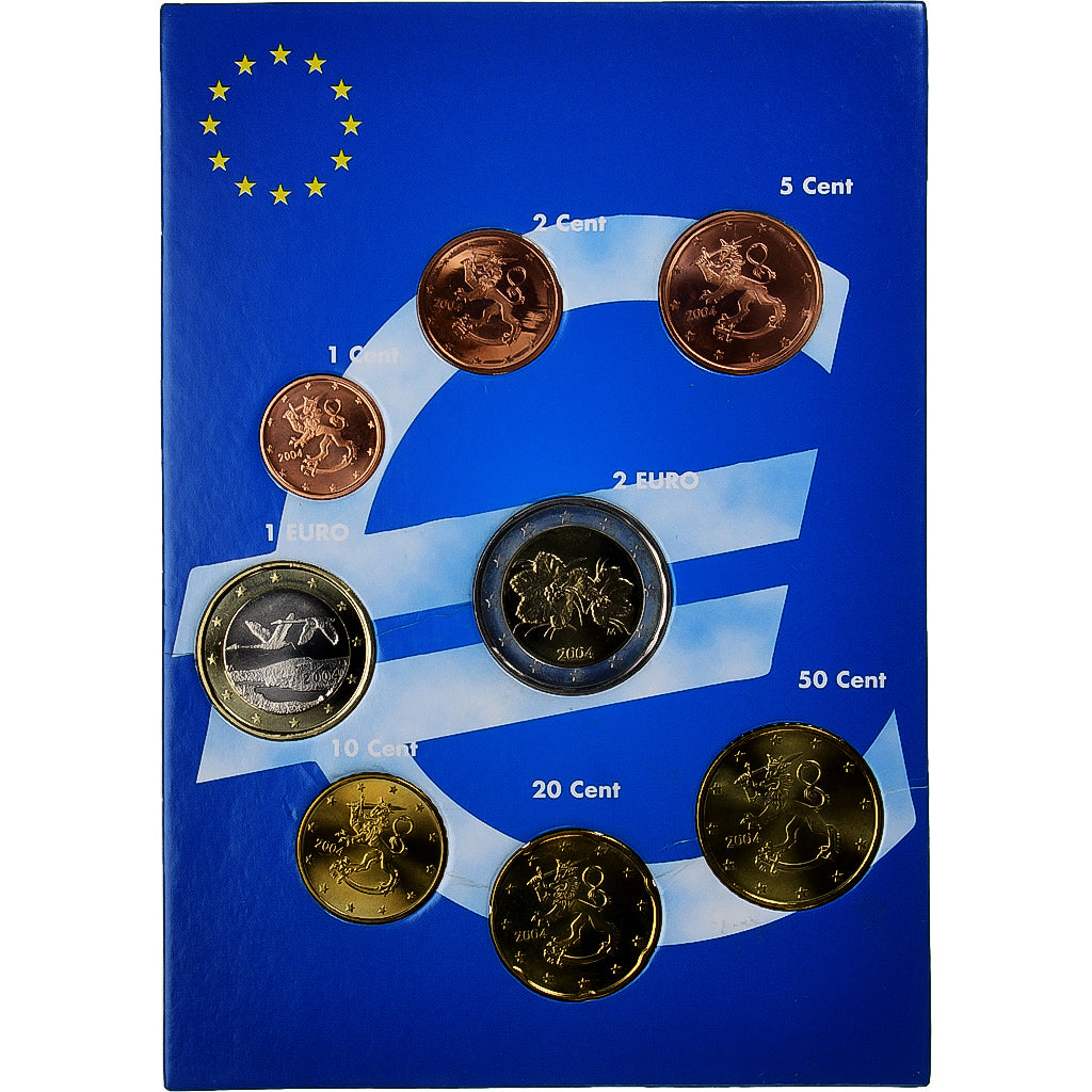 Finland, Set 1 ct. - 2 Euro, euro set, 2004, MS(63)