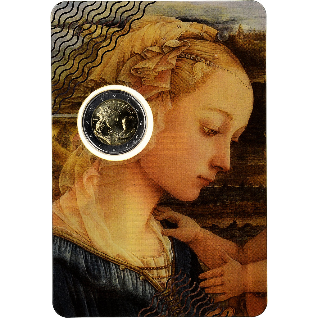 Saint Marin , 2 Euro, Filippo Lippi, Coin card.FDC, 2019, Rome, Bimétallique