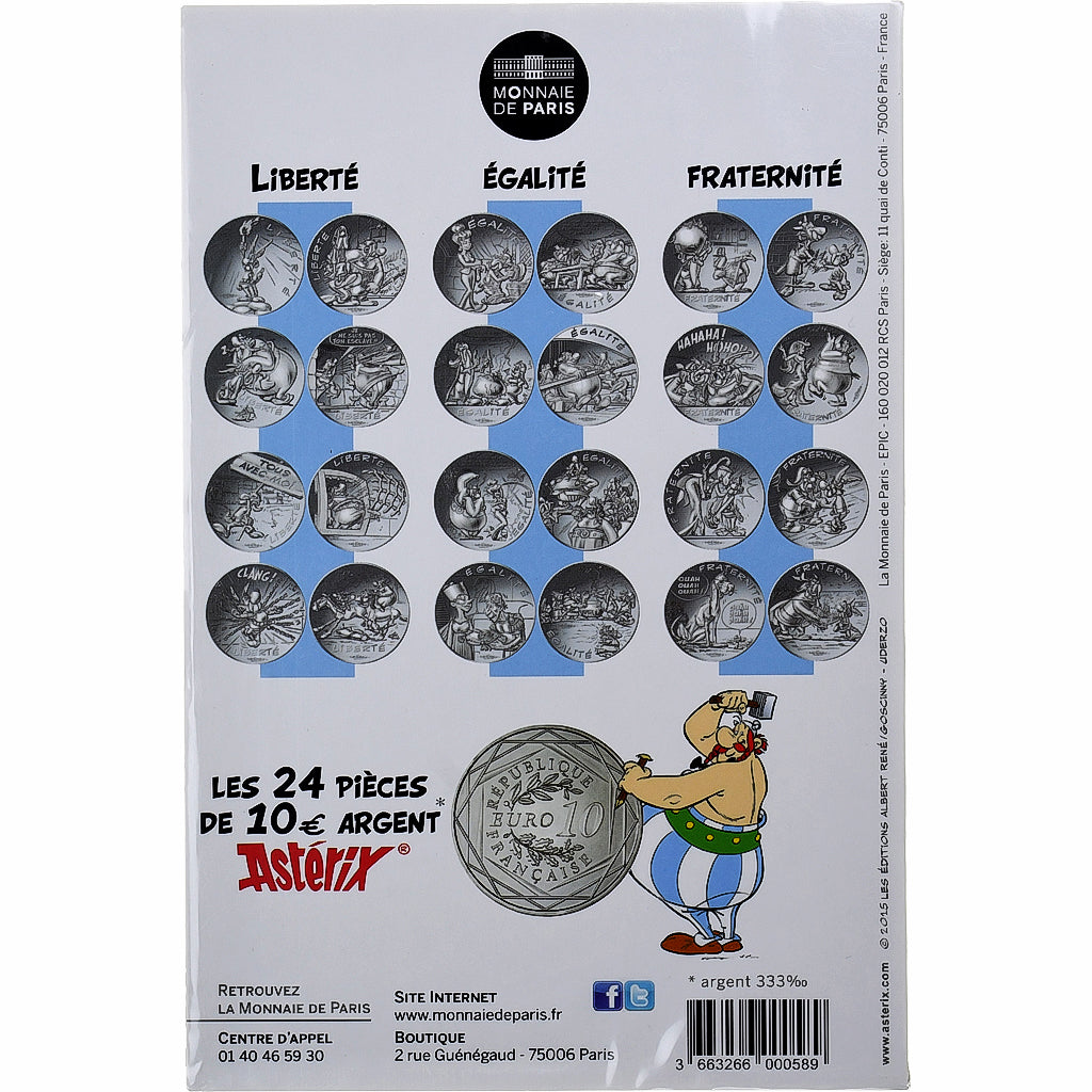 France, 10 Euro, Astérix Fraternité (Astérix et les Normands), 2015, MDP