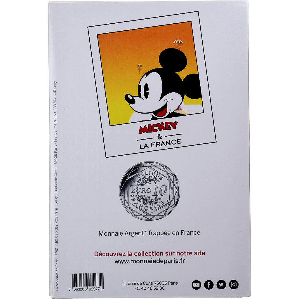 France, 10 Euro, Mickey (Mont Saint-Michel), 2018, MDP, Argent, FDC
