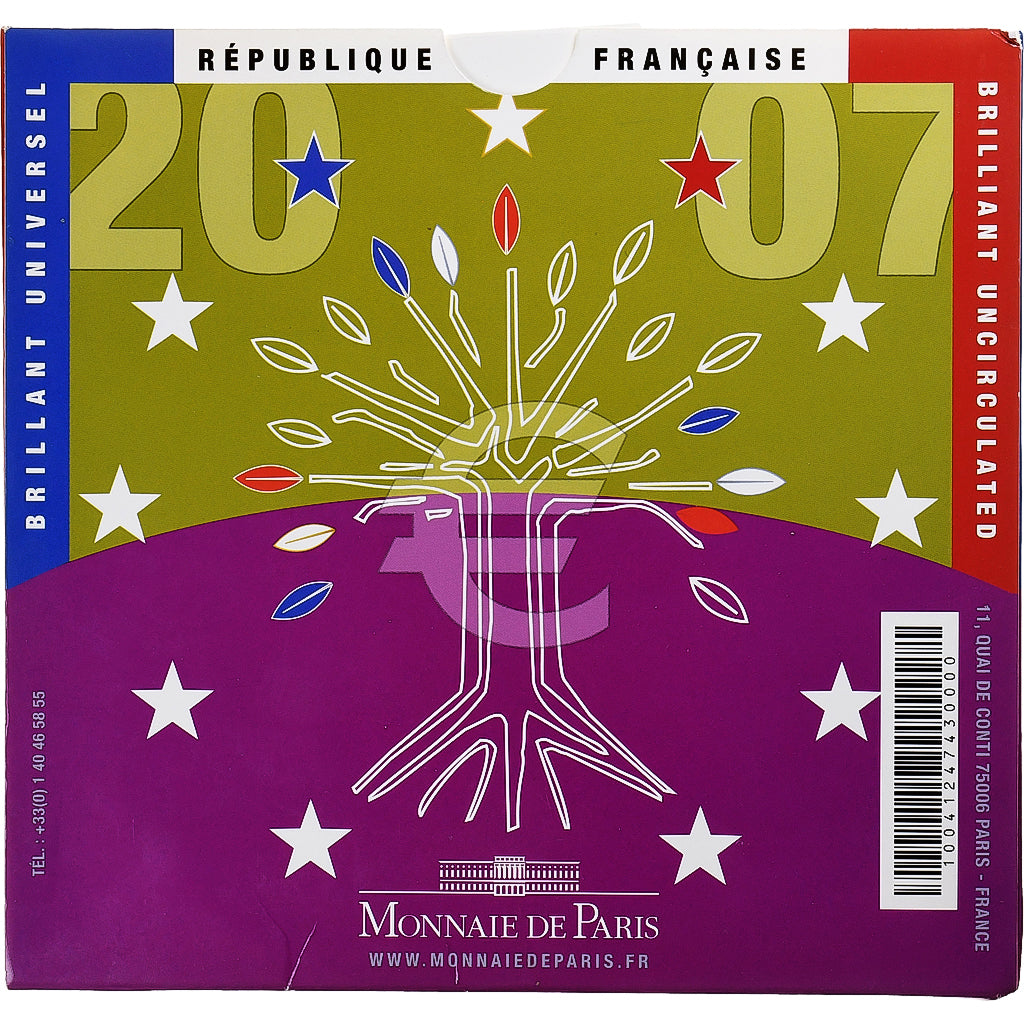 França, Coffret 1c. à 2€, BU, 2007, MDP, N/D, MS(65-70)