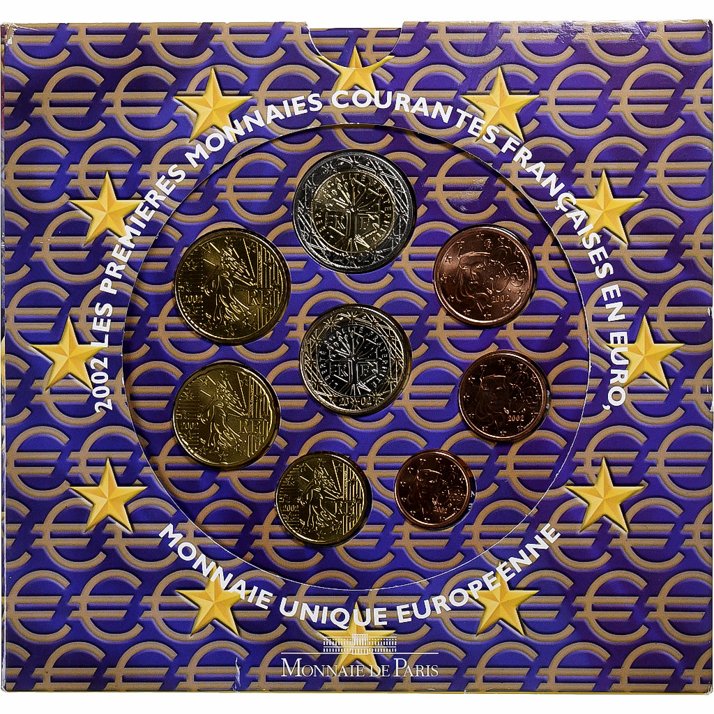 França, Coffret 1c. à 2€, BU, 2002, MDP, N/D, MS(65-70)