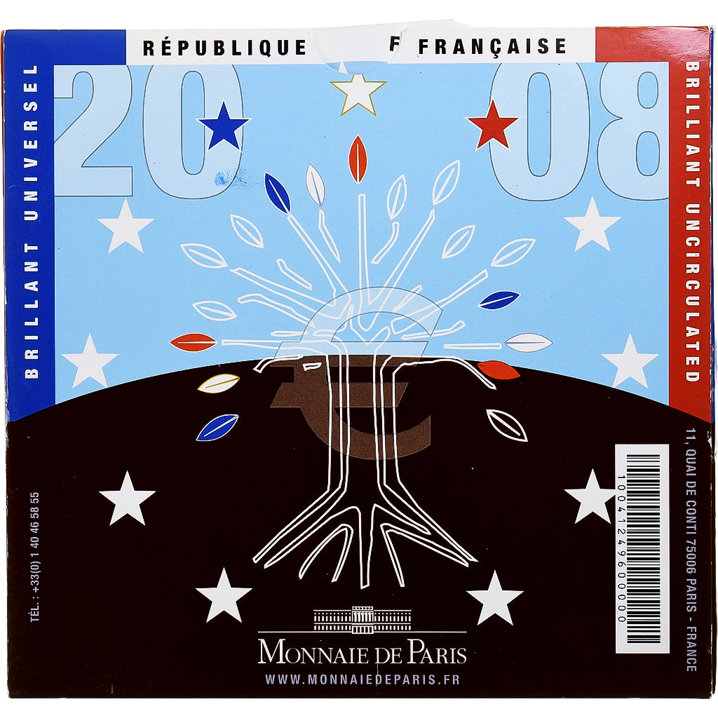 França, Coffret 1c. à 2€, BU, 2008, MDP, N/D, MS(65-70)