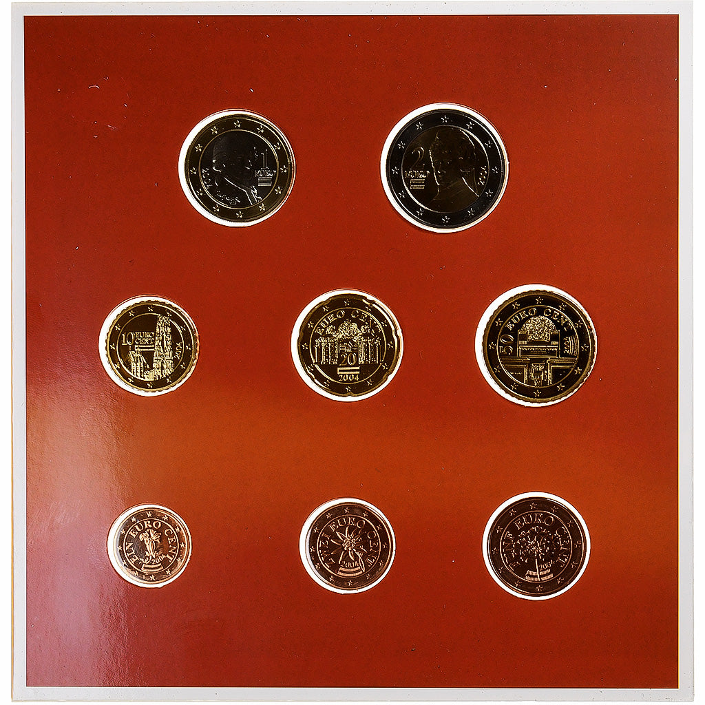 Österreich, Set 1 ct. - 2 Euro, BU, 2004, Vienna, STGL