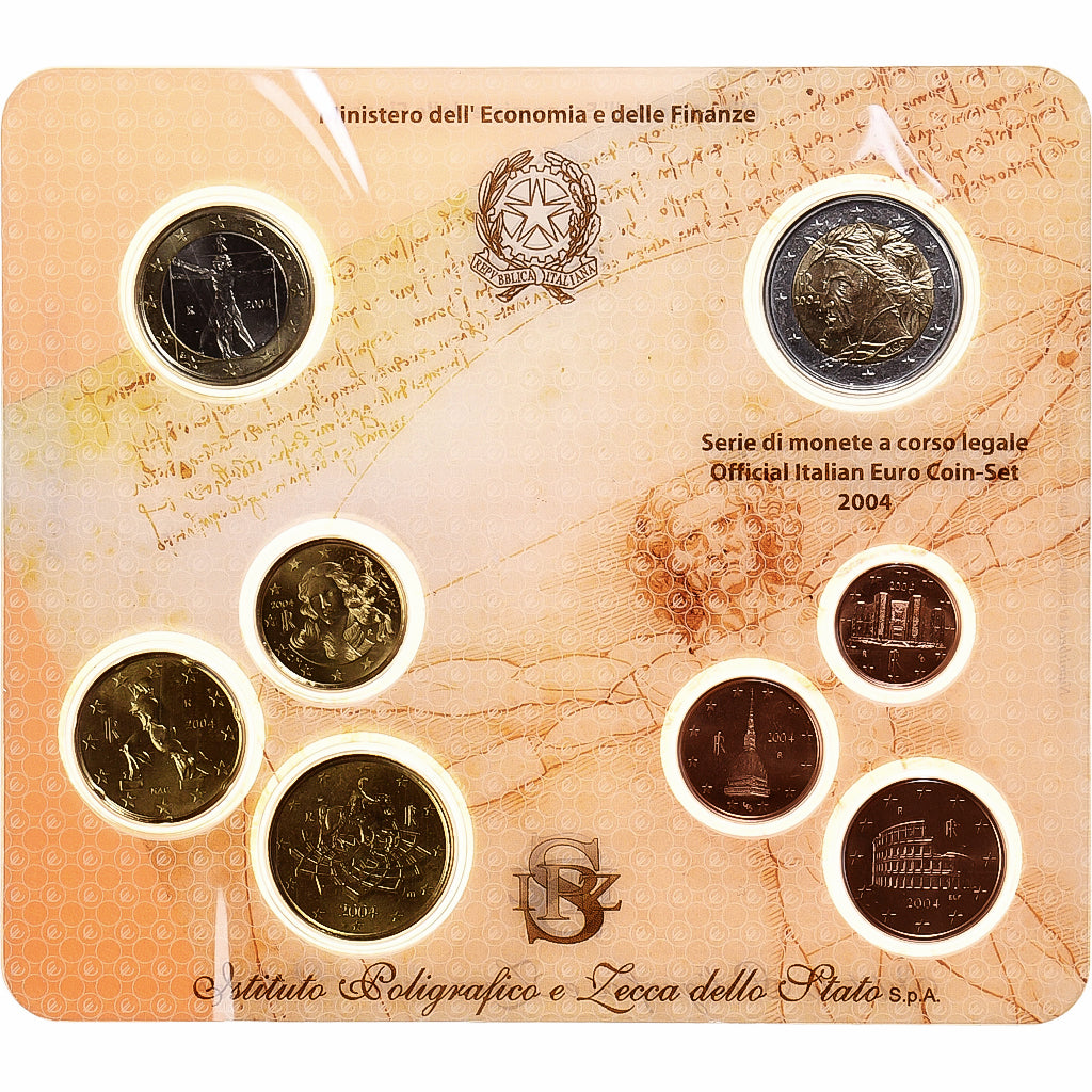 Italia, Set 1 ct. - 2 Euro, FDC, 2004, Rome, Sin información, FDC