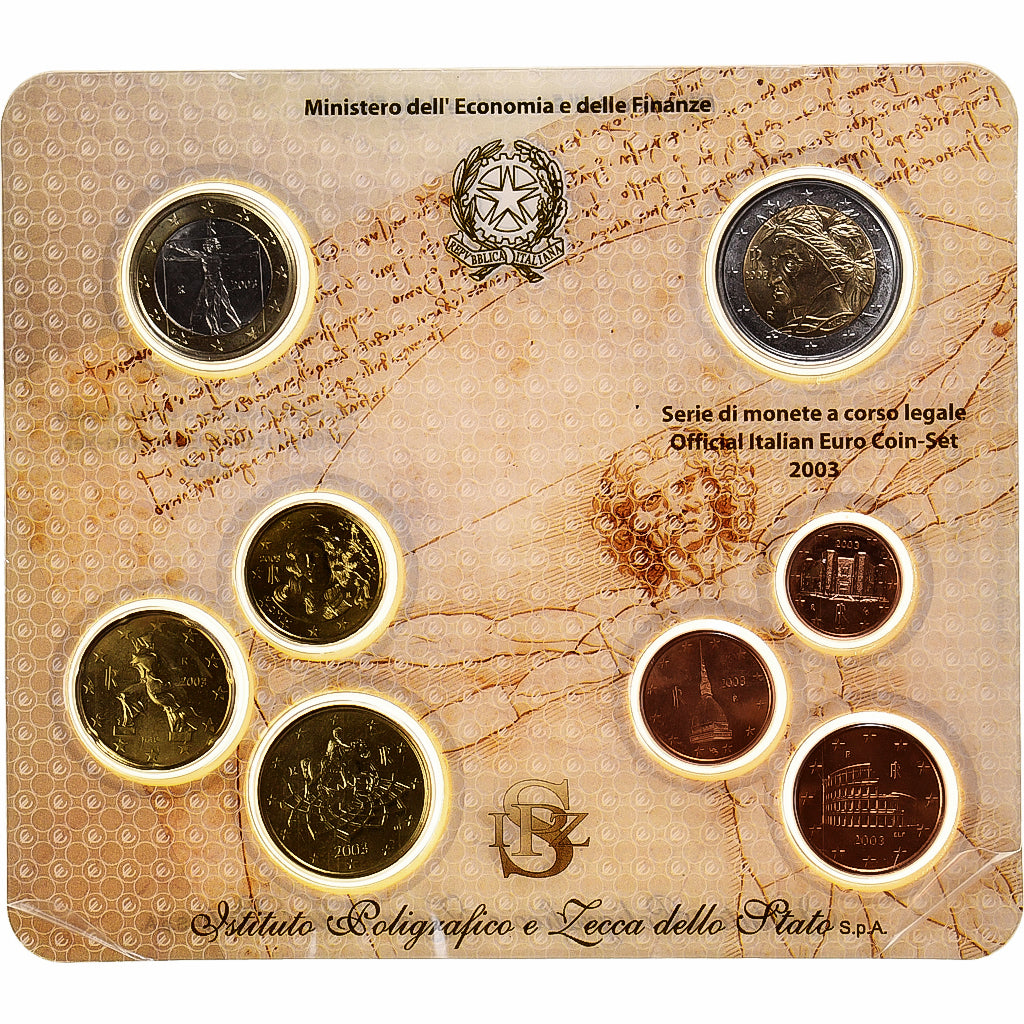 Italia, Set 1 ct. - 2 Euro, FDC, 2003, Rome, Sin información, FDC
