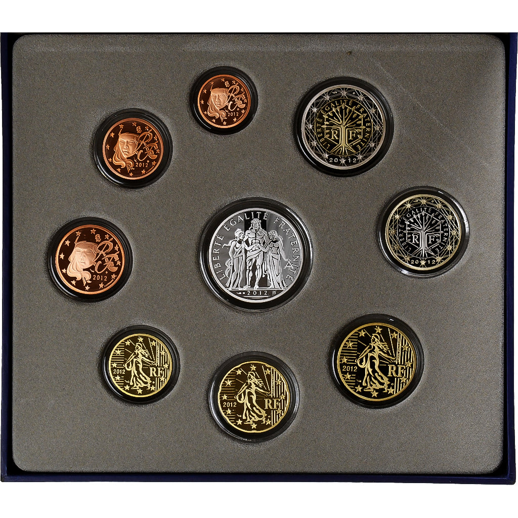 France, Coffret 1c. à 10€, Proof, 2012, MDP, MS(65-70)