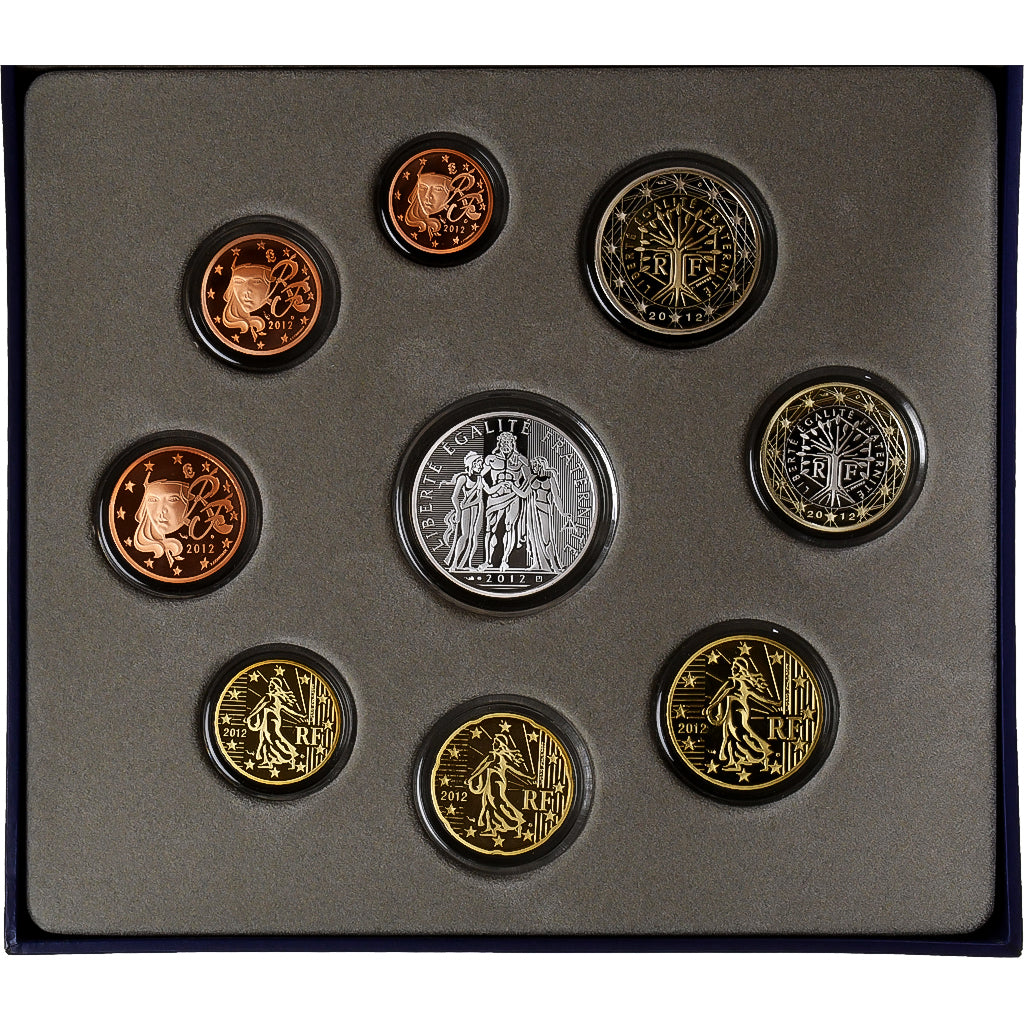 France, Coffret 1c. à 10€, Proof, 2012, MDP, MS(65-70)