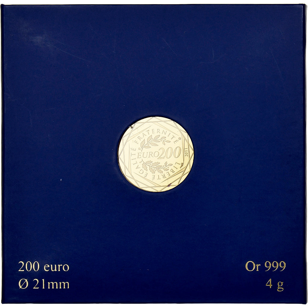 Francia, 200 Euro, Régions françaises, Prueba, 2011, MDP, Oro, FDC