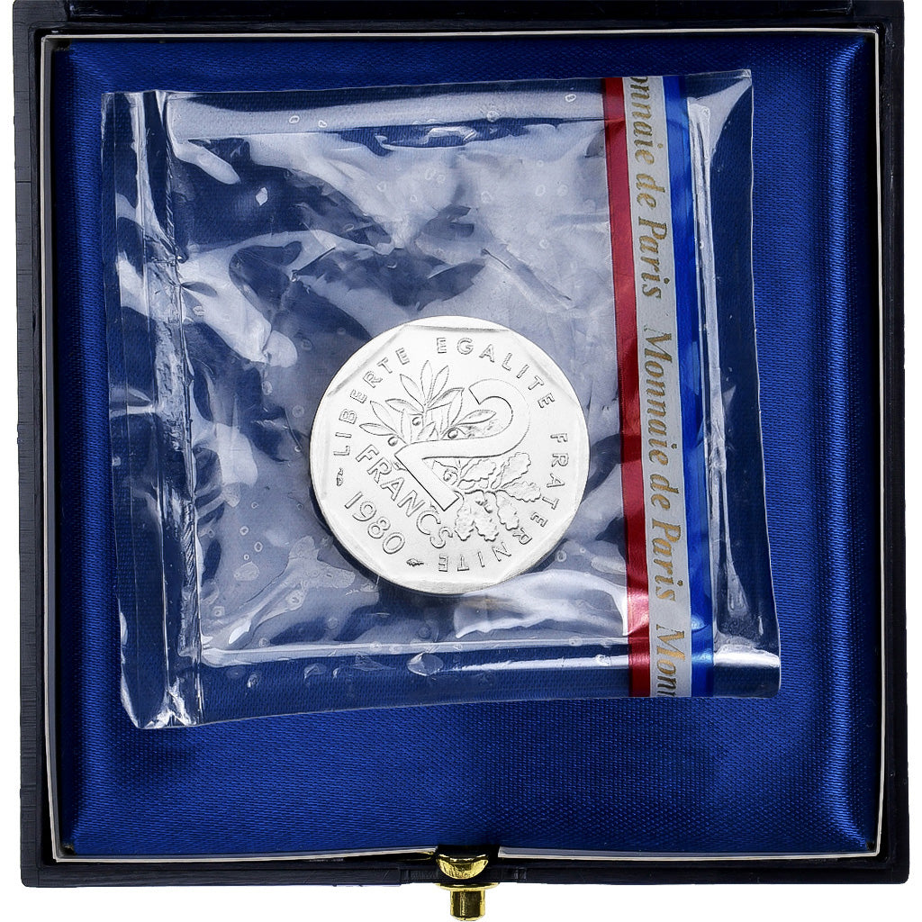 France, 2 Francs, Semeuse, 1980, MDP, Piéfort, Silver, MS(65-70)