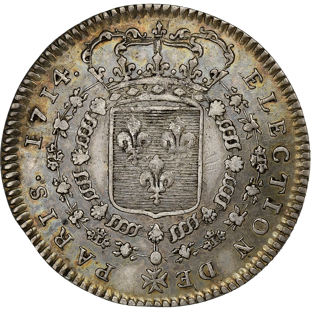 France, Token, Louis XIV, election de Paris, 1714, Silver, EF(40-45)
