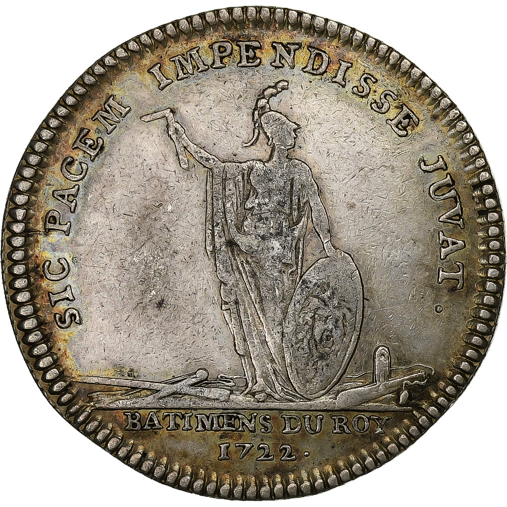 França, Token, Luís XV, Extraordinaire des Guerres, 1716, Prata, AU(50-53)